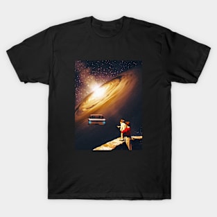 Our Ride To The Galaxy - Space Collage, Retro Futurism, Sci-Fi T-Shirt